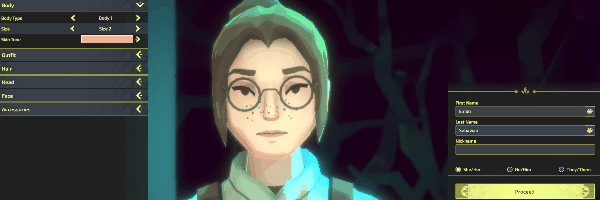 A series of faces from a game's character creator UI
