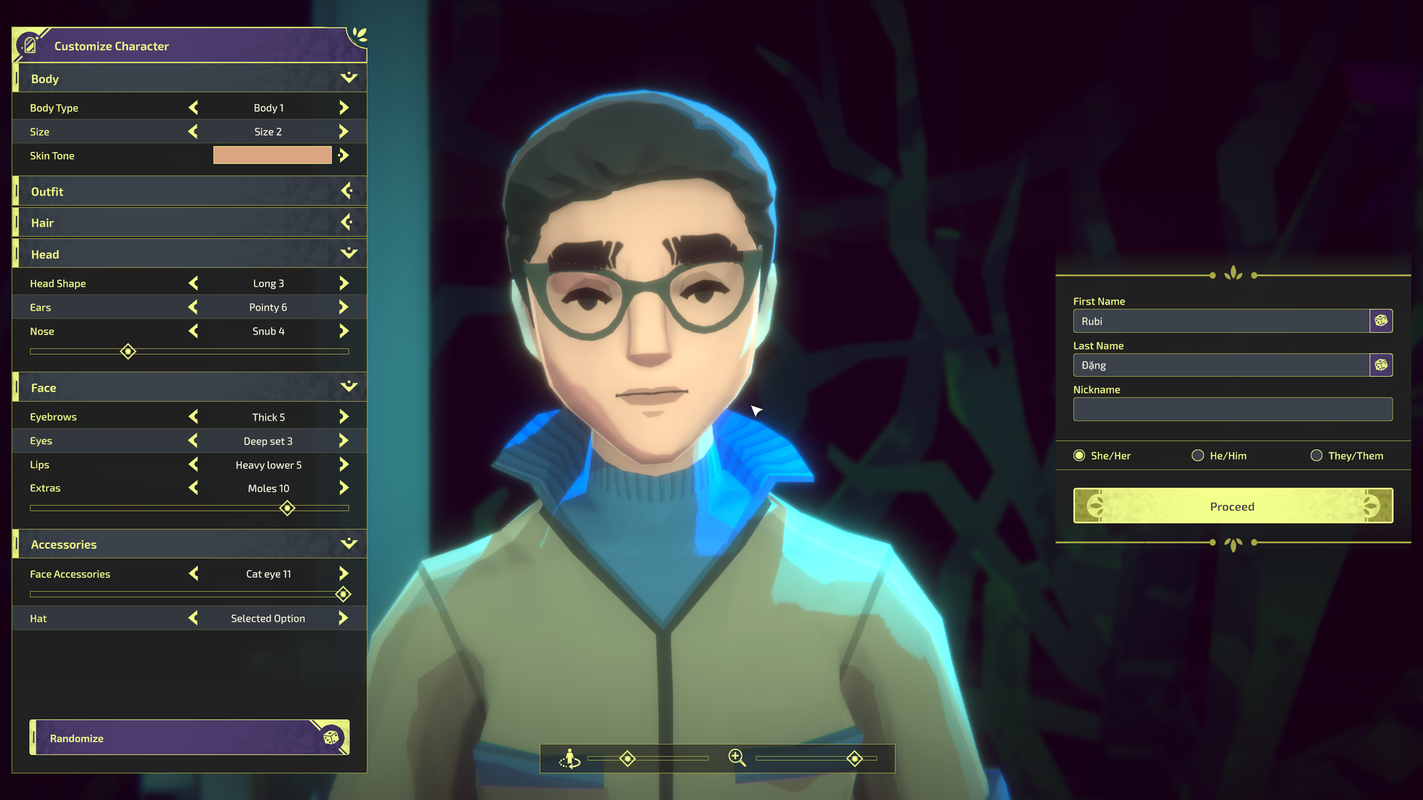 Face in game character with especially bushy eyebrows